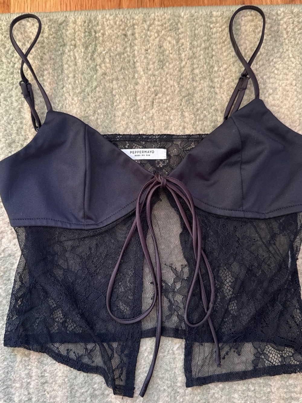 Peppermayo front lace tie top